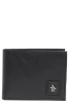 Original Penguin Leather Passcase Wallet In Black