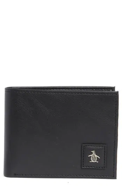 Original Penguin Leather Passcase Wallet In Black