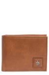 Original Penguin Leather Passcase Wallet In Brown