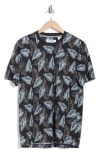 Original Penguin Leaves Cotton Jersey T-shirt In Dark Sapphire