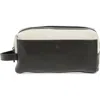 Original Penguin Linen & Faux Leather Dopp Kit In Brown