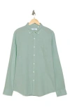 Original Penguin Linen Blend Woven Solid Button-down Shirt In Blue Tint