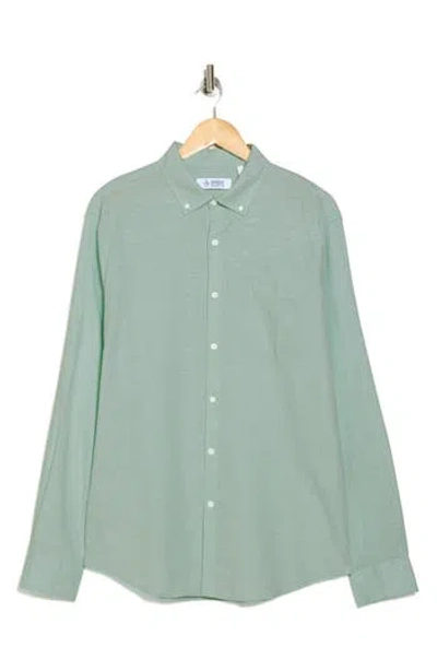 Original Penguin Linen Blend Woven Solid Button-down Shirt In Blue Tint