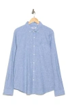Original Penguin Linen Blend Woven Solid Button-down Shirt In Star Sapphire