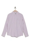 Original Penguin Linen Blend Woven Solid Button-down Shirt In Lavender Frost