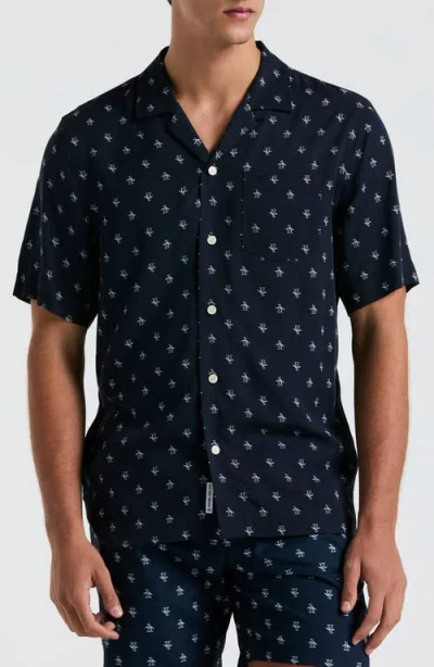 Original Penguin Logo Print Camp Shirt