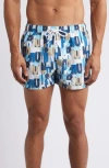 Original Penguin Multi Color Logo Swim Short In Vallarta Blue