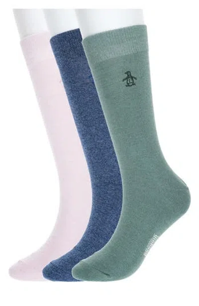 Original Penguin Marled 3-pack Assorted Crew Socks In Multi