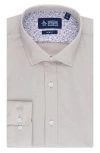 Original Penguin Melange Floral Trim Slim Fit Dress Shirt In Frosted Almond