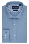 Original Penguin Melange Floral Trim Slim Fit Dress Shirt In Light Blue