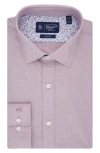 Original Penguin Melange Floral Trim Slim Fit Dress Shirt In Pink