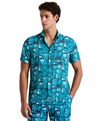 Original Penguin Men's All-over Agave Print Tile Shirt