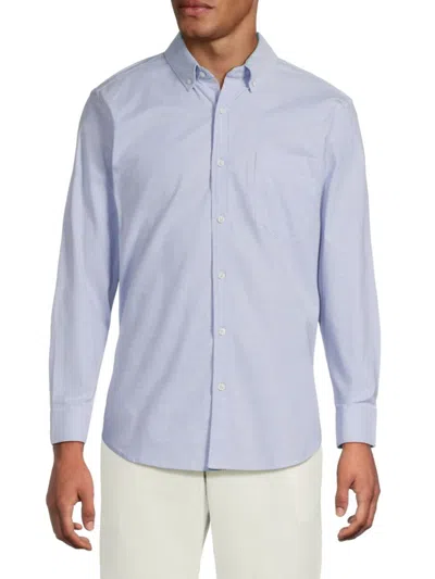 Original Penguin Men's Brushed Oxford Cotton-blend Slim Fit Shirt In Blue