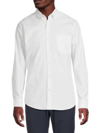 Original Penguin Men's Brushed Oxford Cotton-blend Slim Fit Shirt In White