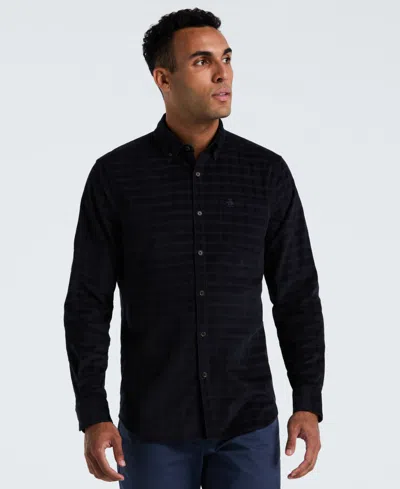 Original Penguin Men's Checked Slim Fit Long Sleeves Shirt In Blue