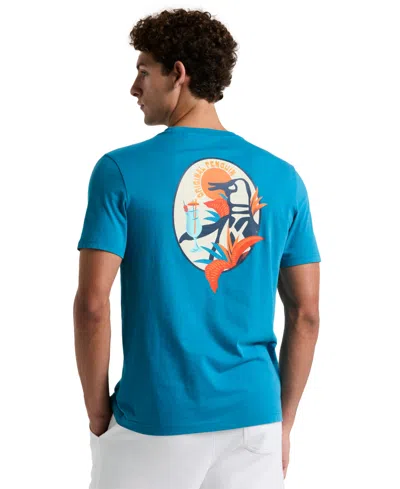 Original Penguin Men's Cocktail Pete Slim Fit Short Sleeve Crewneck Graphic T-shirt In Mosaic Blue