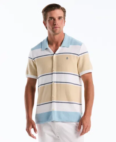 Original Penguin Men's Cotton Color-block Stripe Shirt In Multi