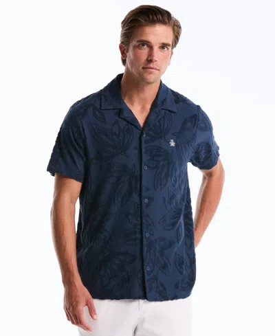 Original Penguin Men's Floral Button Front Short-sleeve Shirt In Green