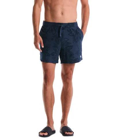 Original Penguin Men's Floral Patterned Slim-fit Shorts In Blue