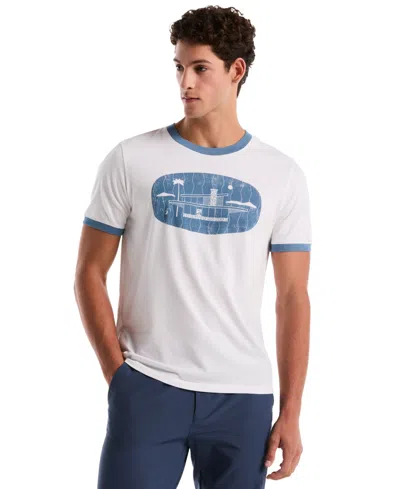 Original Penguin Men's Graphic Applique Logo Short Sleeve Jersey T-shirt In White