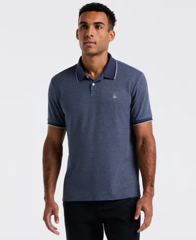 Original Penguin Men's Honeycomb Pique Tipped Short Sleeve Polo Shirt In Blue