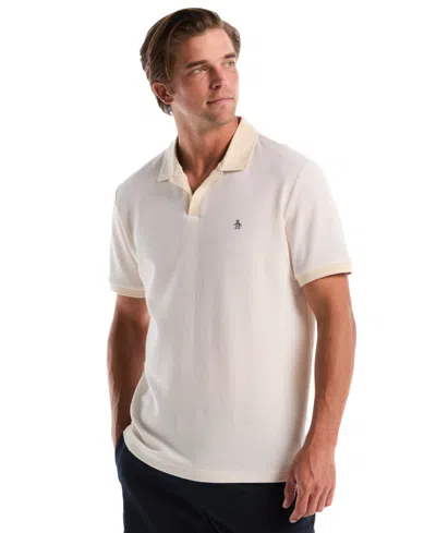 Original Penguin Men's Jacquard Honeycomb Pull-on Polo Shirt In Neutral