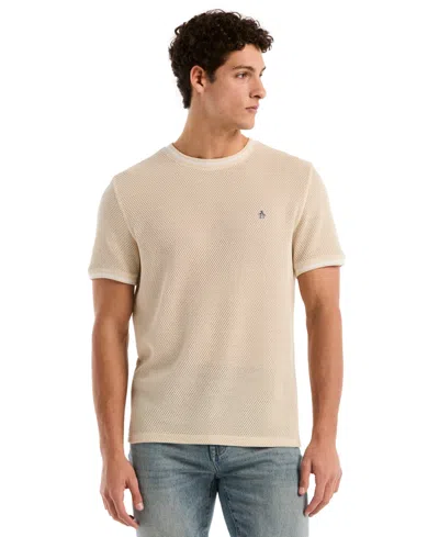 Original Penguin Men's Jacquard Honeycomb T-shirt In Brown