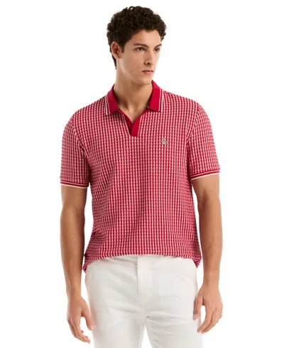 Original Penguin Men's Jacquard Polo Shirt In Red