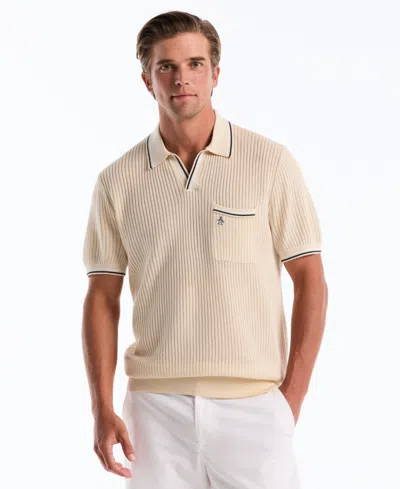Original Penguin Men's Johnny Collar Polo Sweater In Brown
