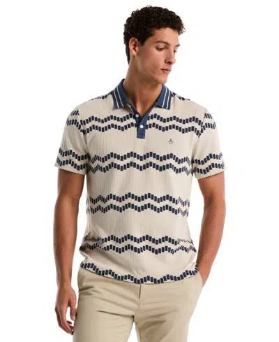 Original Penguin Men's Patterned Polo Shirt In Brown
