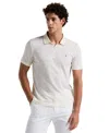 Original Penguin Cotton Blend Jacquard Zip Polo In White