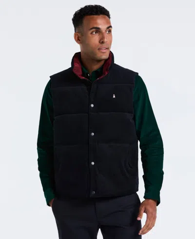 Original Penguin Men's Reversible Corduroy Puffer Vest In Blue