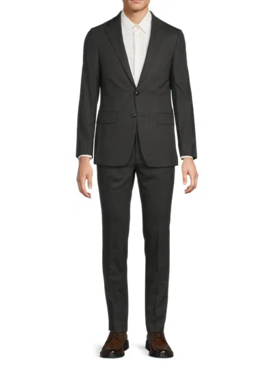 Original Penguin Men's Slim-fit Birdseye Suit In Charcoal