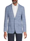 Original Penguin Plaid Notch Lapel Blazer In Blue
