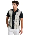 Original Penguin Men's Slim-fit Cotton Interlock Plaid Bowling Shirt