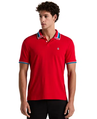 Original Penguin Men's Slim-fit Cotton Tipped Polo Shirt In Red