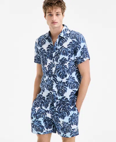 Original Penguin Men's Tropical Linen Shirt In Blue