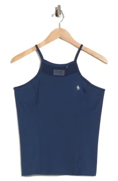 Original Penguin Mesh Camisole In Black Iris
