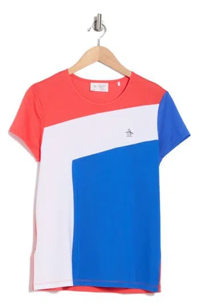 Original Penguin Mesh Colorblock T-shirt In Bittersweet