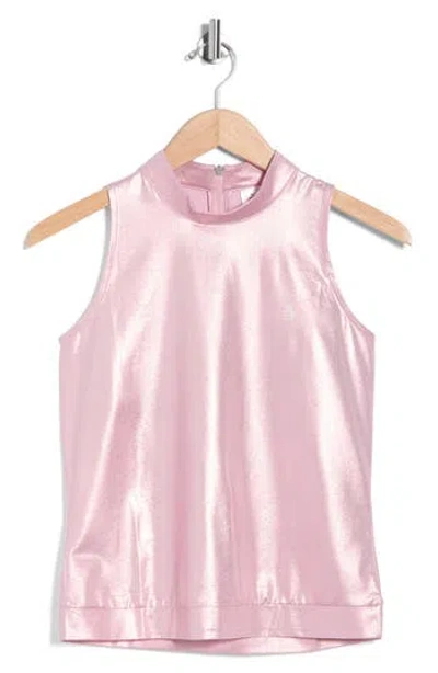 Original Penguin Metallic Sleeveless Knit Tank In Pink