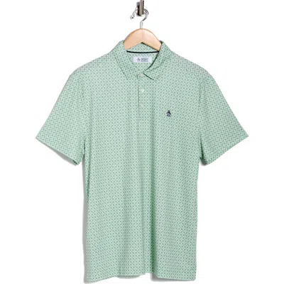 Original Penguin Micro Floral Geo Print Polo In Green