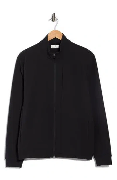 Original Penguin Micro Texture Full Zip Sweatshirt In Black