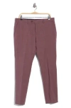 Original Penguin Microcheck Wool Blend Suit Pants In Burgundy