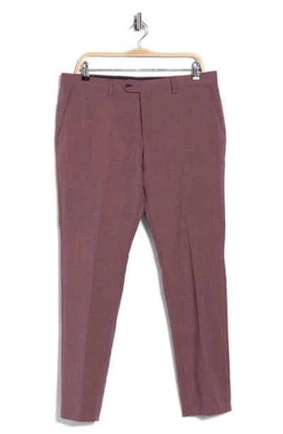 Original Penguin Microcheck Wool Blend Suit Pants In Burgundy