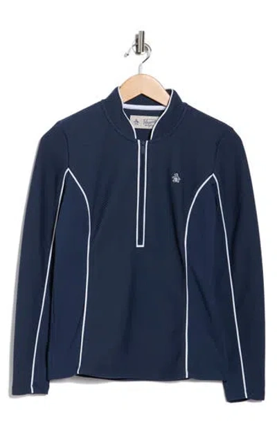 Original Penguin Midweight Textured Jacket In Blue