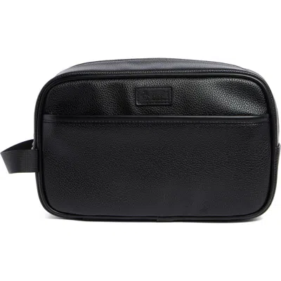 Original Penguin Milled Top Zip Dopp Kit In Black