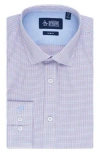Original Penguin Mini Check Print Slim Fit Dress Shirt In Blue