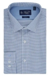 Original Penguin Mini Check Print Slim Fit Dress Shirt In Blue