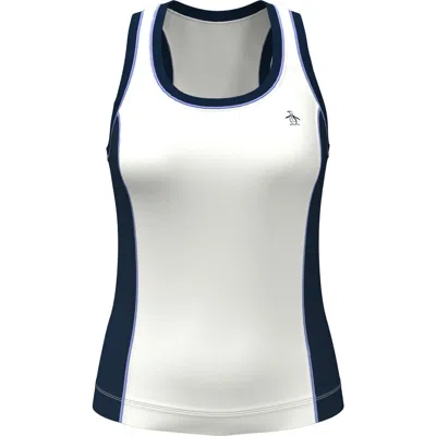 Original Penguin Mixed Texture Square Neck Performance Tank In White