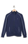 Original Penguin Mock Neck Full Zip Jacket In Blue